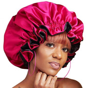 Load image into Gallery viewer, Reversible Satin Bonnet For Kinky, Curly or Springy Hair