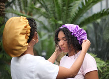 Load image into Gallery viewer, Reversible Satin Bonnet For Kinky, Curly or Springy Hair