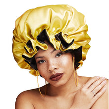 Load image into Gallery viewer, Reversible Satin Bonnet For Kinky, Curly or Springy Hair