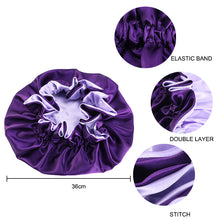 Load image into Gallery viewer, Reversible Satin Bonnet For Kinky, Curly or Springy Hair