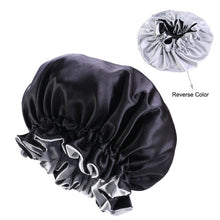 Load image into Gallery viewer, Reversible Satin Bonnet For Kinky, Curly or Springy Hair