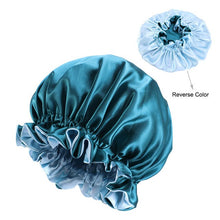 Load image into Gallery viewer, Reversible Satin Bonnet For Kinky, Curly or Springy Hair