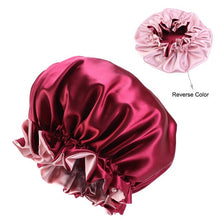 Load image into Gallery viewer, Reversible Satin Bonnet For Kinky, Curly or Springy Hair