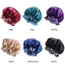 Load image into Gallery viewer, Reversible Satin Bonnet For Kinky, Curly or Springy Hair