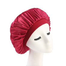 Load image into Gallery viewer, Hair Styling Cap - Solid Satin Bonnet for long/short Hair
