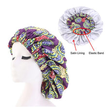 Load image into Gallery viewer, Women's Satin Lined Printed Ankara Bonnet