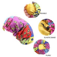 Load image into Gallery viewer, New Kids Adjustable African Print Satin Bonnet