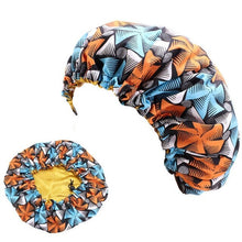 Load image into Gallery viewer, New Kids Adjustable African Print Satin Bonnet