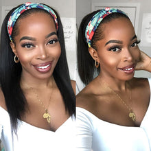 Load image into Gallery viewer, Glueless Straight Human Hair Headband Wig