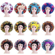 Load image into Gallery viewer, African Pattern Print Satin Bonnet