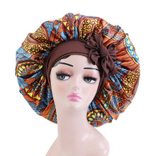 Load image into Gallery viewer, African Pattern Print Satin Bonnet