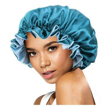 Load image into Gallery viewer, Reversible Satin Bonnet For Kinky, Curly or Springy Hair
