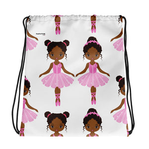 Pink Ballet Drawstring bag