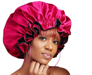 Reversible Satin Bonnet For Kinky, Curly or Springy Hair