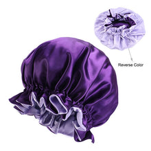 Load image into Gallery viewer, Reversible Satin Bonnet For Kinky, Curly or Springy Hair
