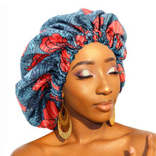 Load image into Gallery viewer, Women&#39;s Satin Lined Printed Ankara Bonnet
