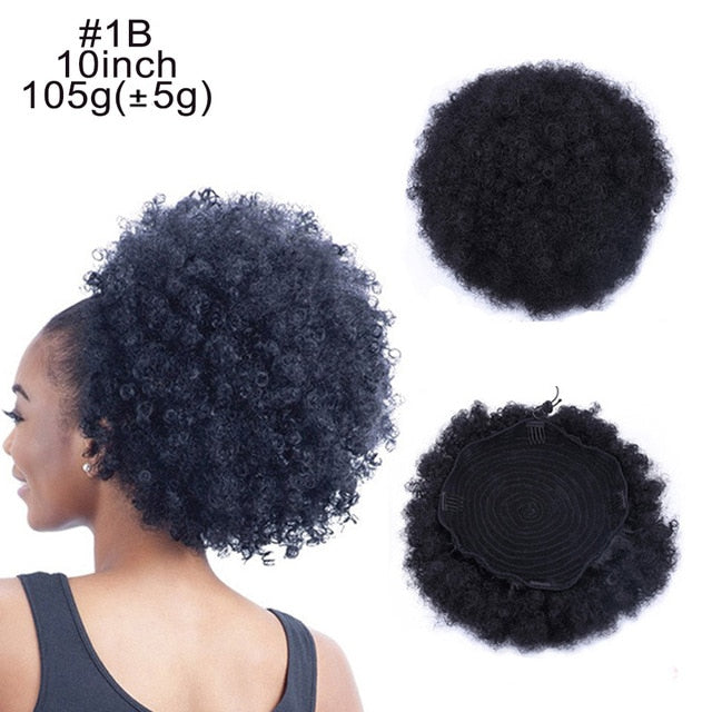 Afro- High Puff Afro Kinky Curly Ponytail