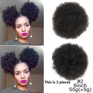 Afro- High Puff Afro Kinky Curly Ponytail