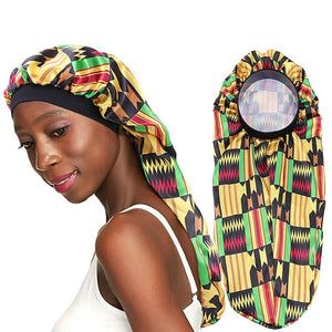Ladies-African Print Long Bonnet