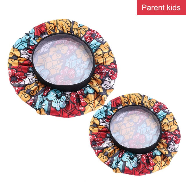 Mummy and Me Girl's African Print Satin Bonnet