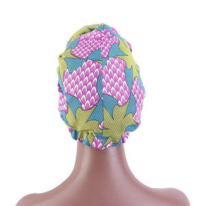 New Satin Lined Pre-Tied African Pattern Knot Headwrap