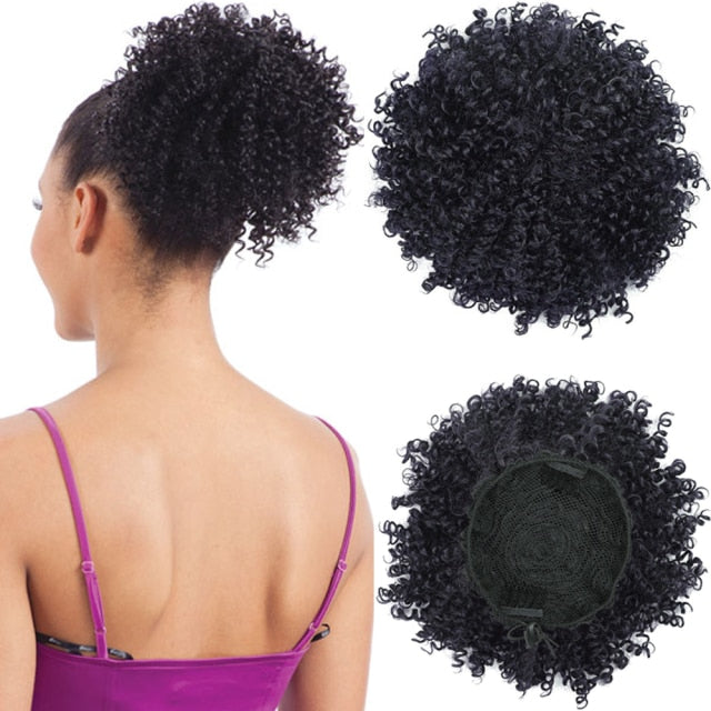 Short Afro Drawstring Ponytail
