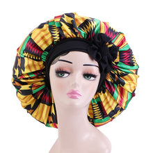 Load image into Gallery viewer, African Pattern Print Satin Bonnet

