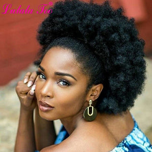 Afro- High Puff Afro Kinky Curly Ponytail